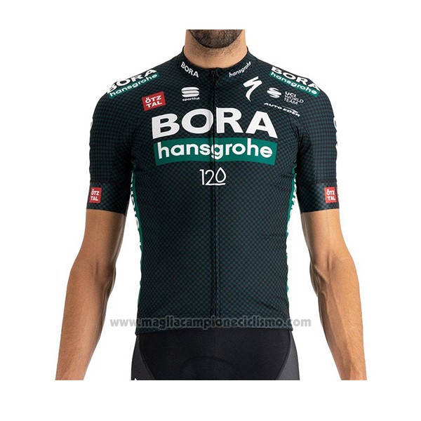 2021 Abbigliamento Ciclismo Bora-Hansgrone Spento Verde Manica Corta e Salopette